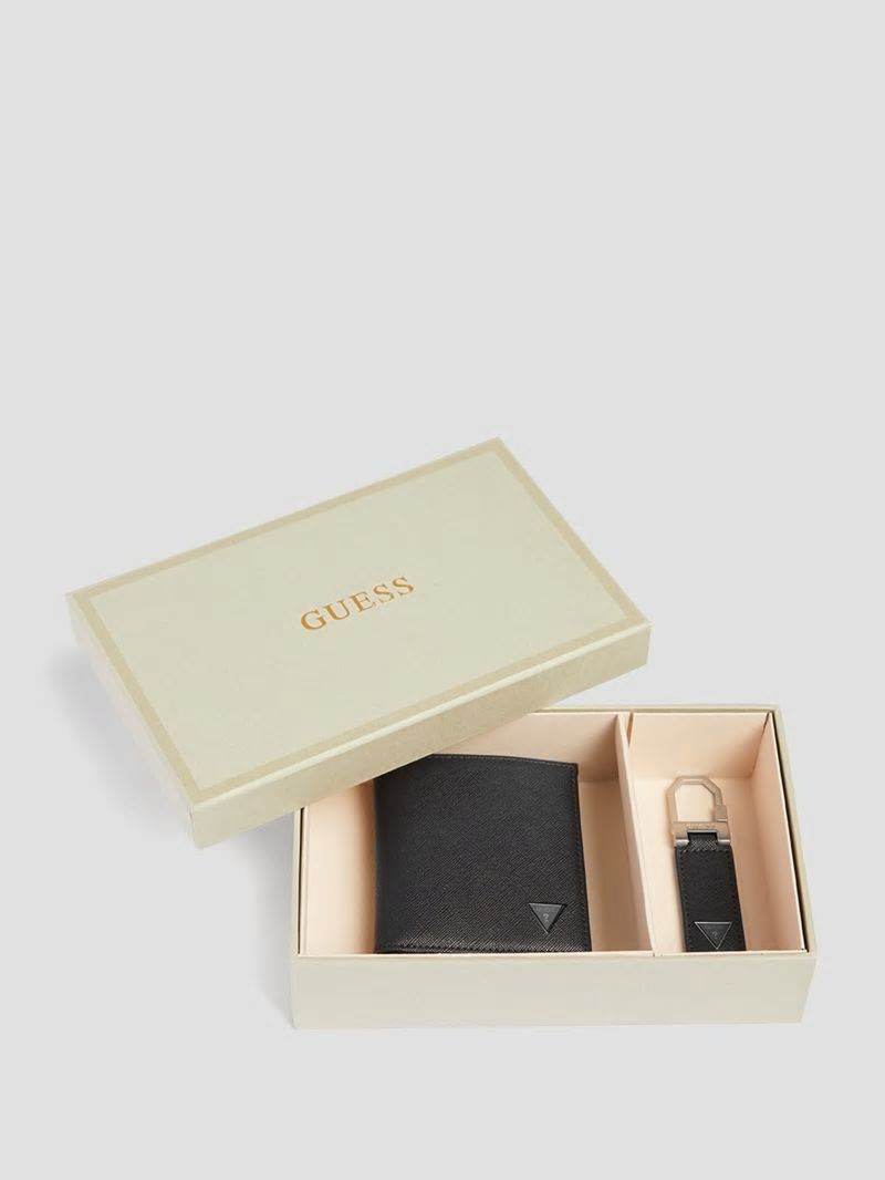 Guess Bifold Wallet and Keyring Box Set - Black