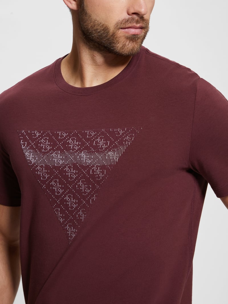 Guess Eco Triangle Crewneck Tee - Red Noir