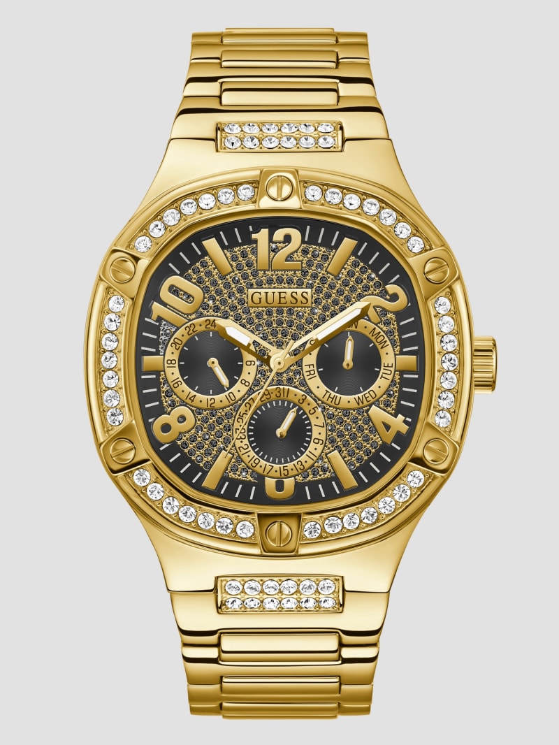 Guess Gold-Tone and Crystal Multifunction Watch - Gold