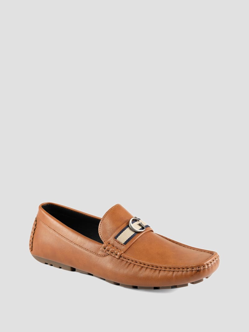 Guess Aurolo G Logo Driving Loafers - Medium Brown