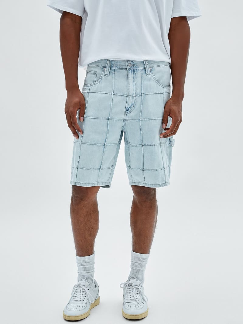 Guess GUESS Originals Windowpane Carpenter Shorts - Go Venice Lt Wash Guess GUESS Originals Windowpane Carpenter Shorts - Go Venice Lt Wash