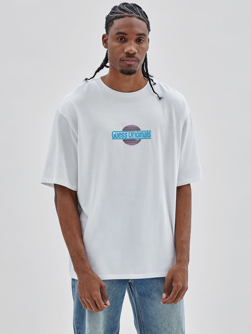 Guess GUESS Originals Eco Sunset Logo Tee - Pure White