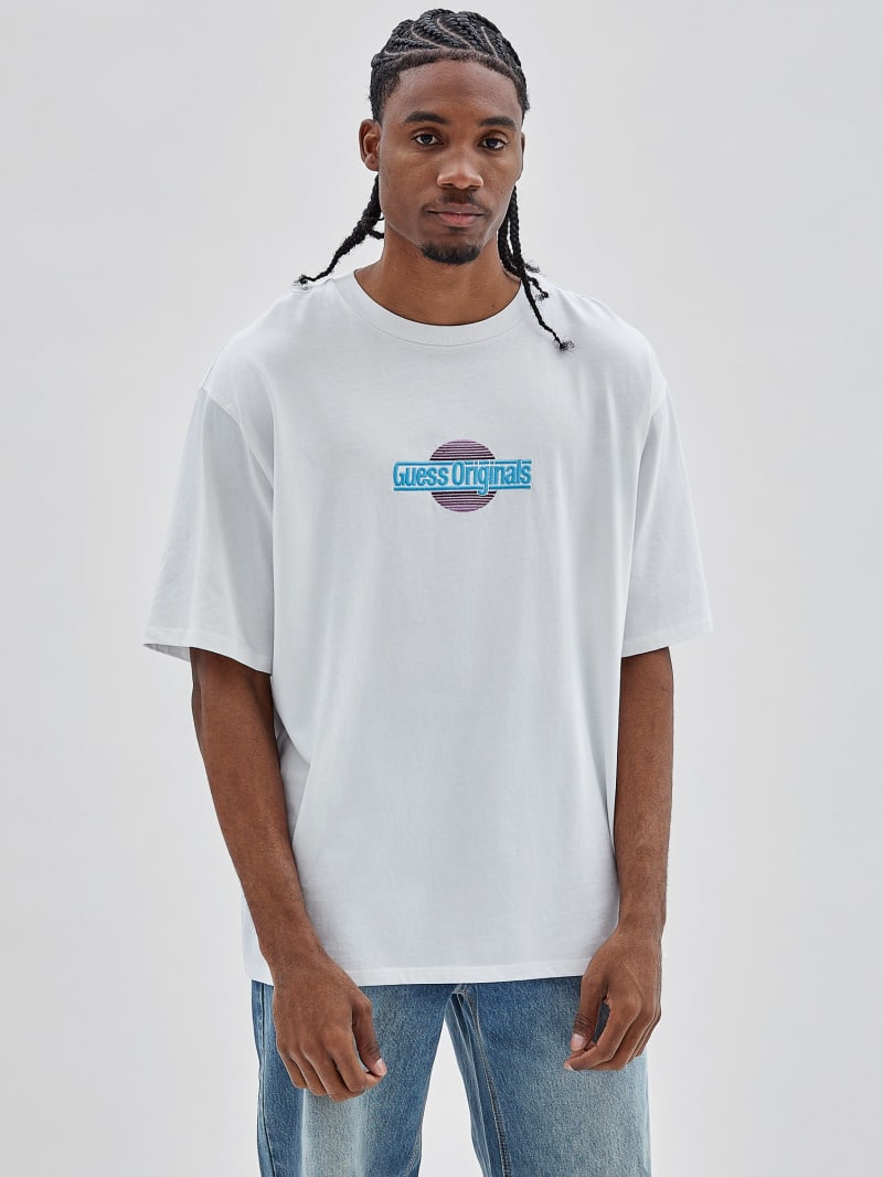Guess GUESS Originals Eco Sunset Logo Tee - Pure White Guess GUESS Originals Eco Sunset Logo Tee - Pure White