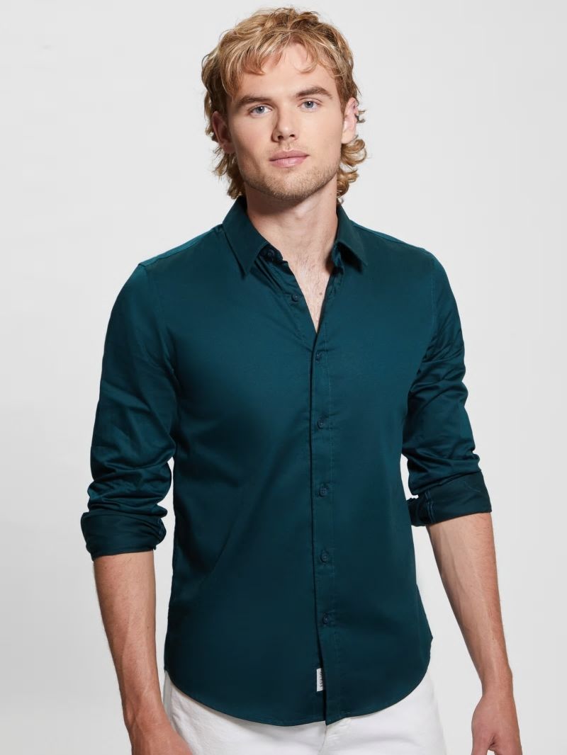 Guess Luxe Stretch Shirt - Dark Jade