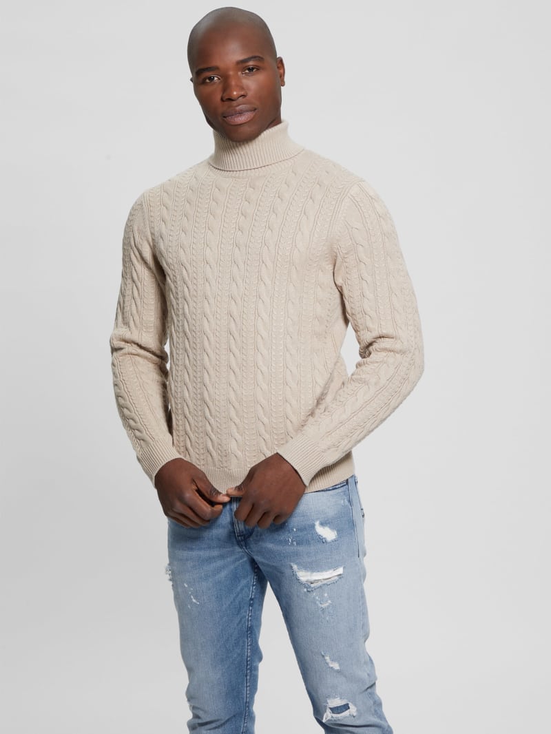 Guess Eco Ethan Turtleneck Sweater - Neutral Sand