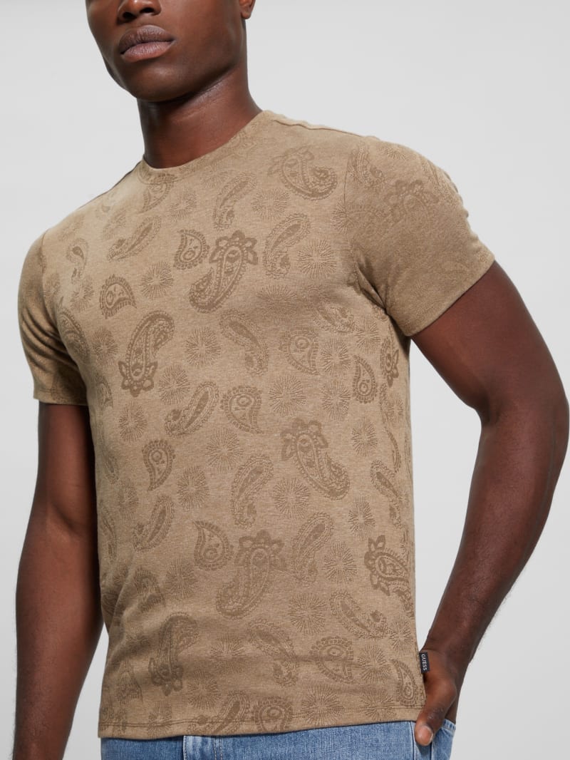 Guess Paisley Tee - Walnut Shell Multi