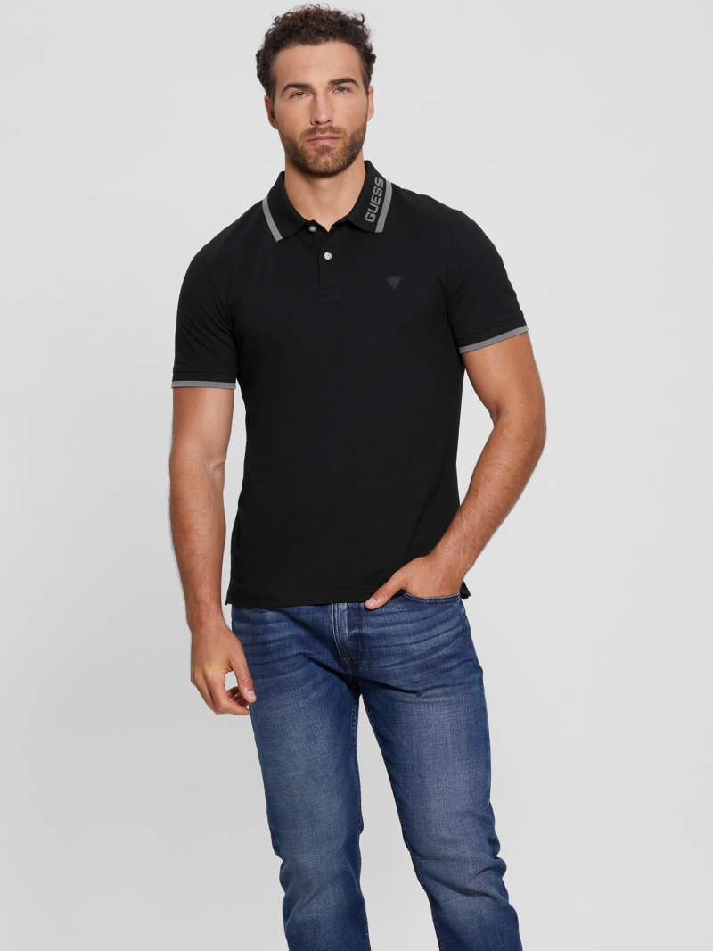 Guess Eco Lyle Logo Polo - Black