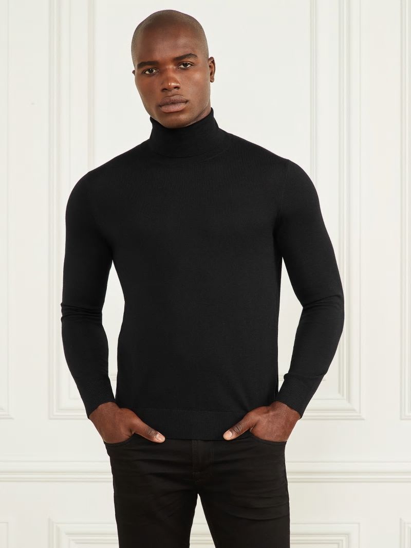 Guess Merino Wool Turtleneck Sweater - Black