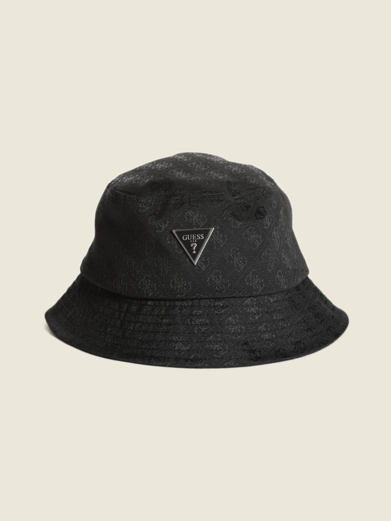 Guess Vezzola Logo Bucket Hat - Black Floral Print