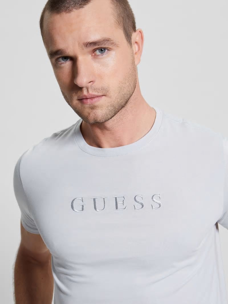 Guess Embroidered Logo Tee - Grey Pearl