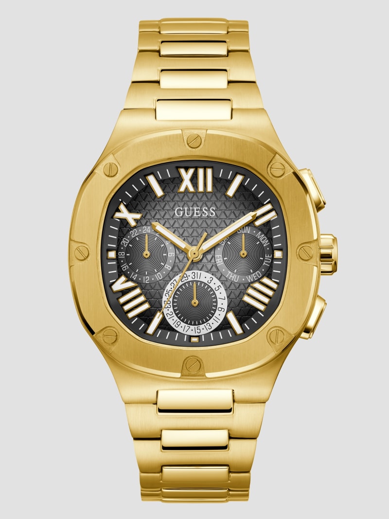 Guess Gold-Tone and Black Multifunction Watch - Gold