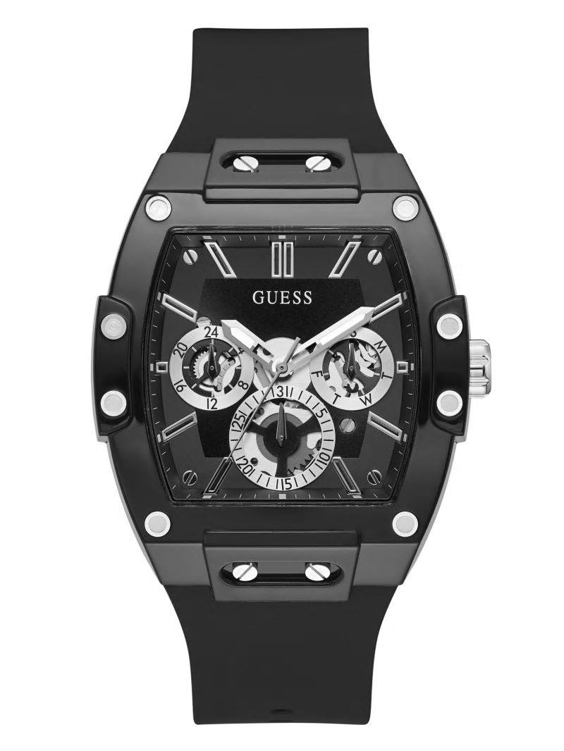 Guess Black And Silver-Tone Multifunction Watch - Black