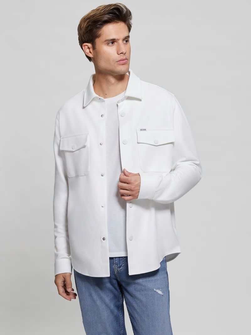 Guess James Textured Shirt - Salt White