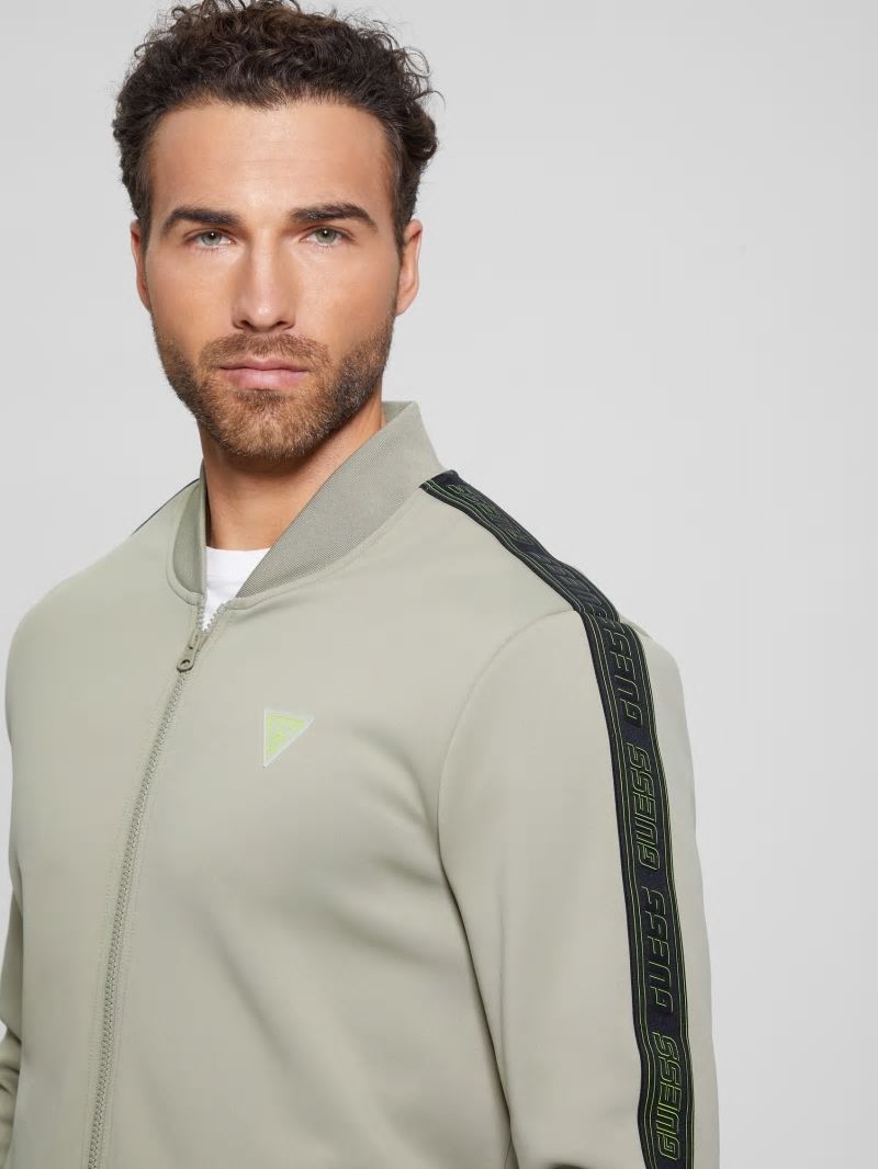 Guess Eco Kermit Full-Zip Sweatshirt - Mossy Green