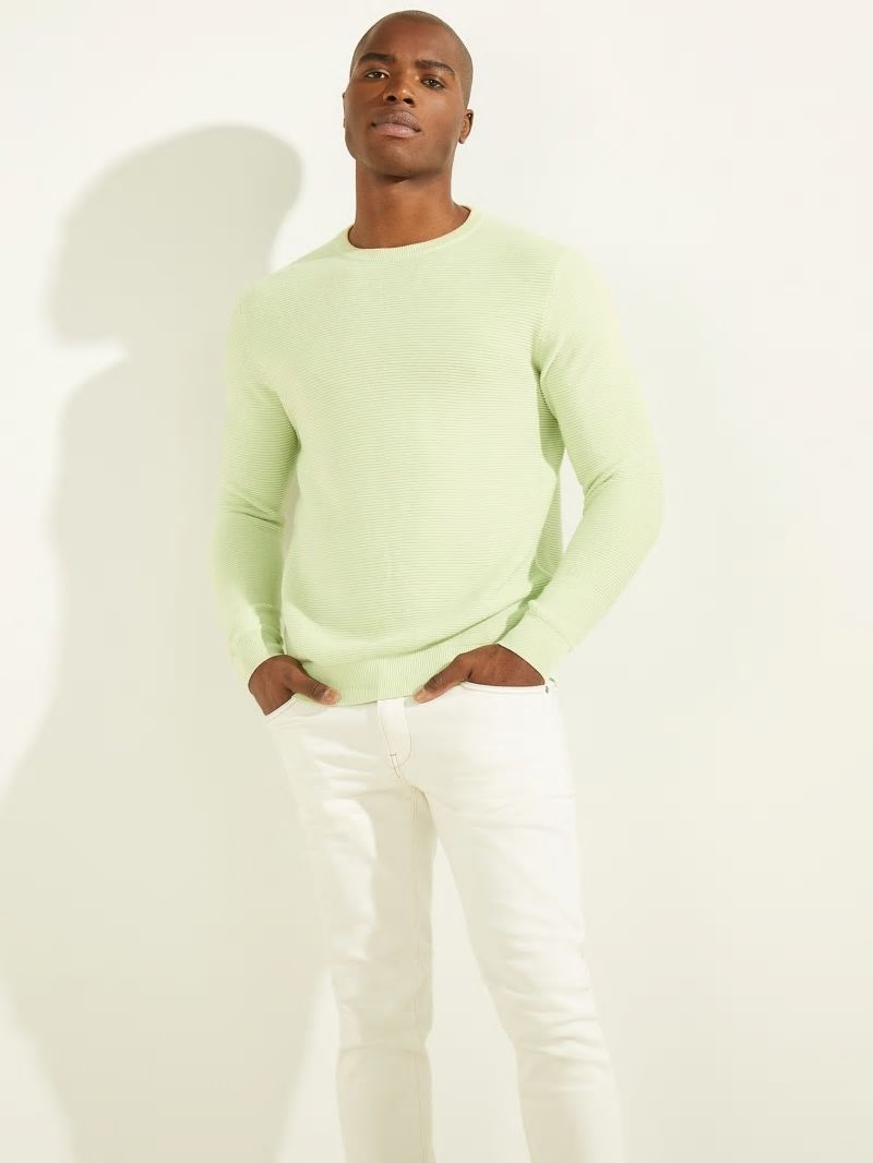 Guess Ribbed Crewneck Sweater - Pistachio Nut