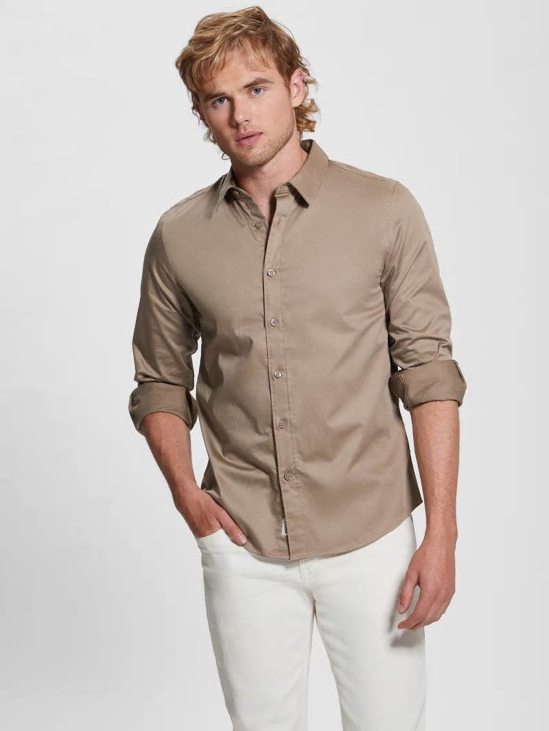 Guess Luxe Stretch Shirt - Champagne