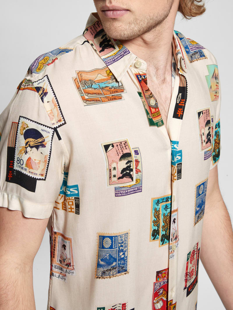 Guess Eco Post Card Shirt - Post Card Collage