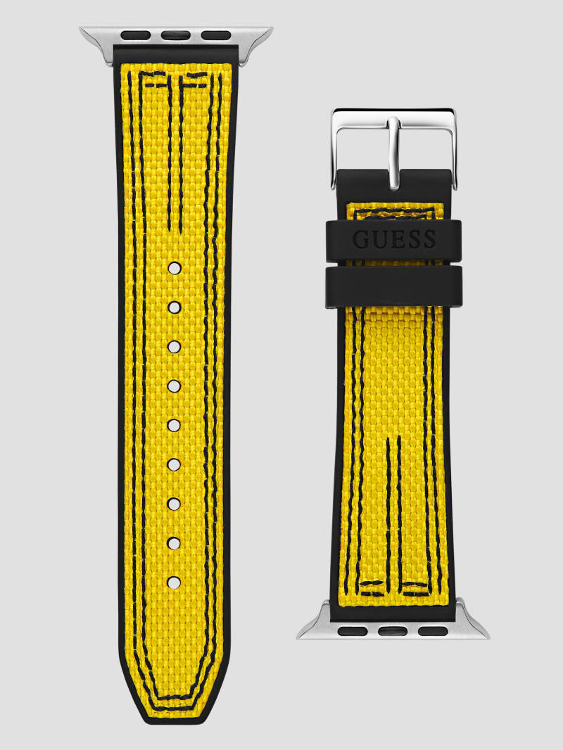 Guess Yellow and Black Woven 42-45 mm Band for Apple Watch® - Yellow