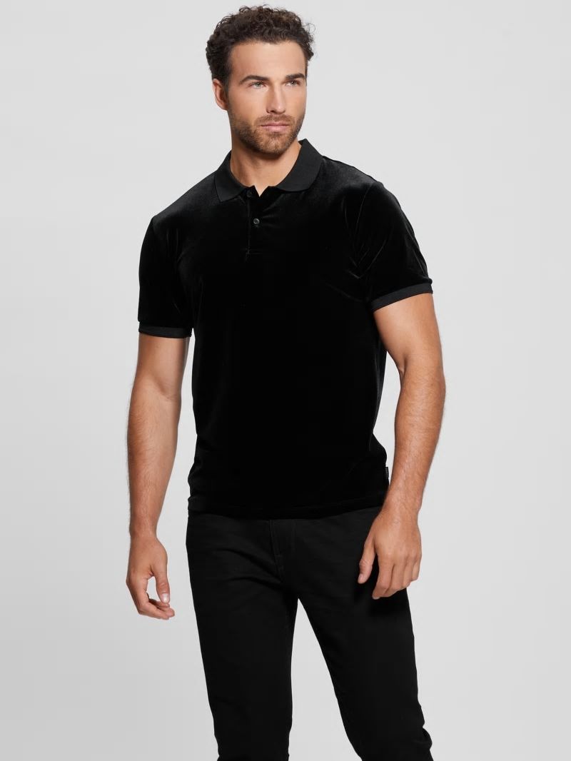 Guess Rio Liquid Velvet Polo - Black