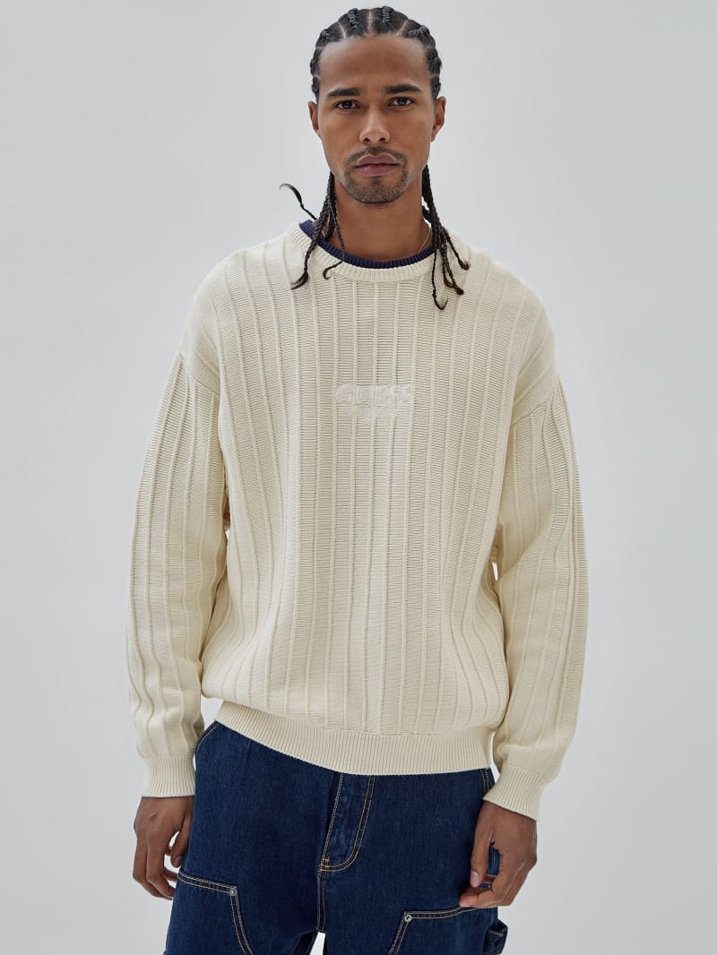Guess GUESS Originals Eco Signature Sweater - Sandy Shore