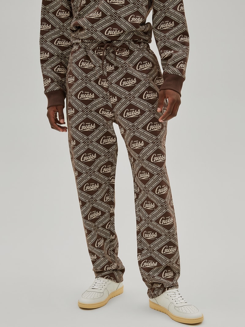 Guess GUESS Originals Printed Sweatpants - Coarse Brown Multi