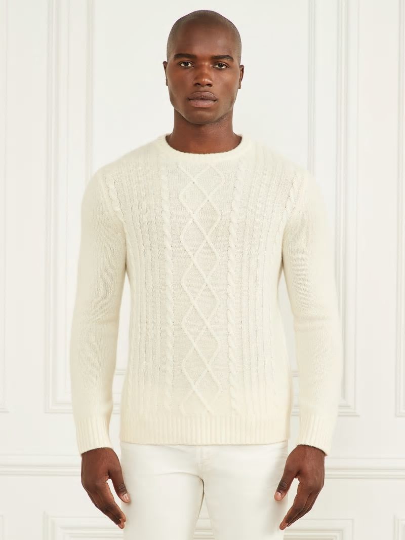 Guess Cashmere Crewneck Sweater - Creme Brulee