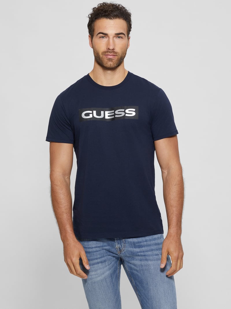 Guess Metallic Signature Tee - Bleu éLéGant