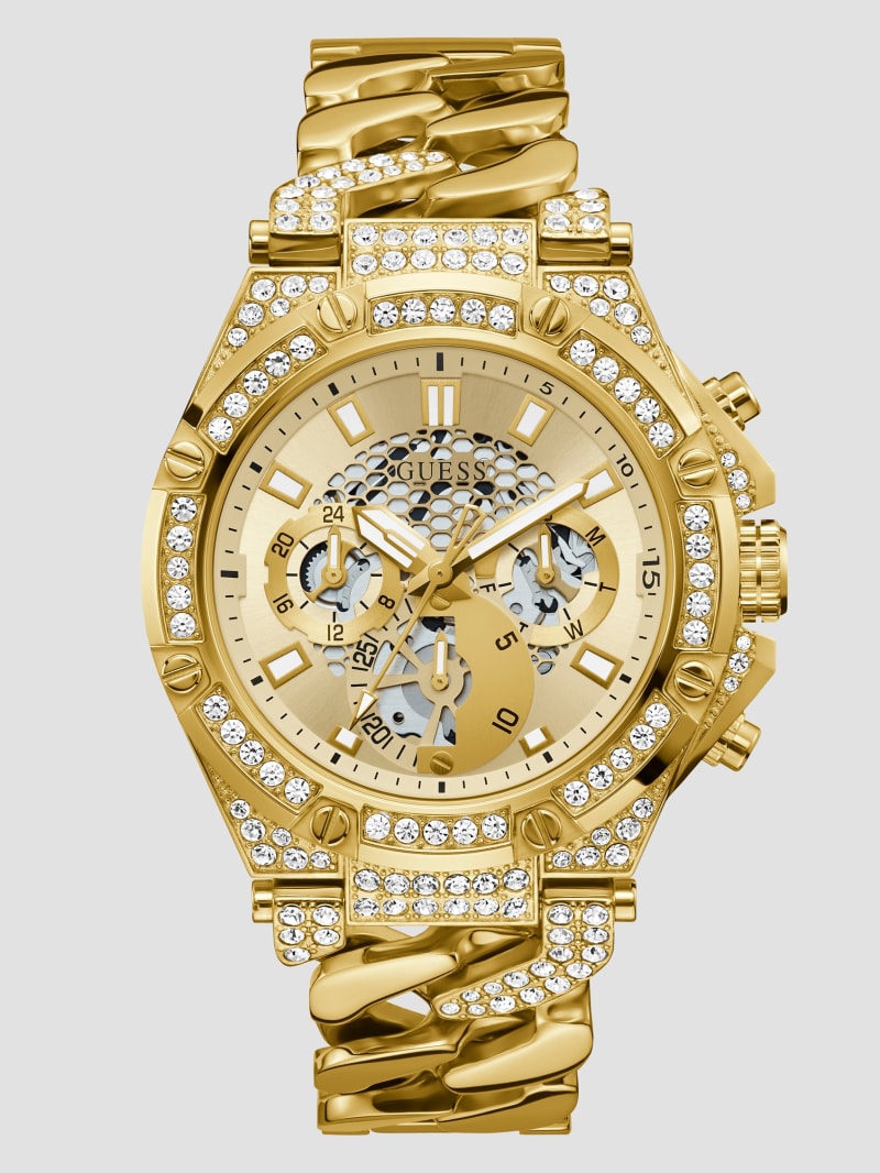 Guess Baron Gold-Tone Chain Multifunctional Watch - Gold