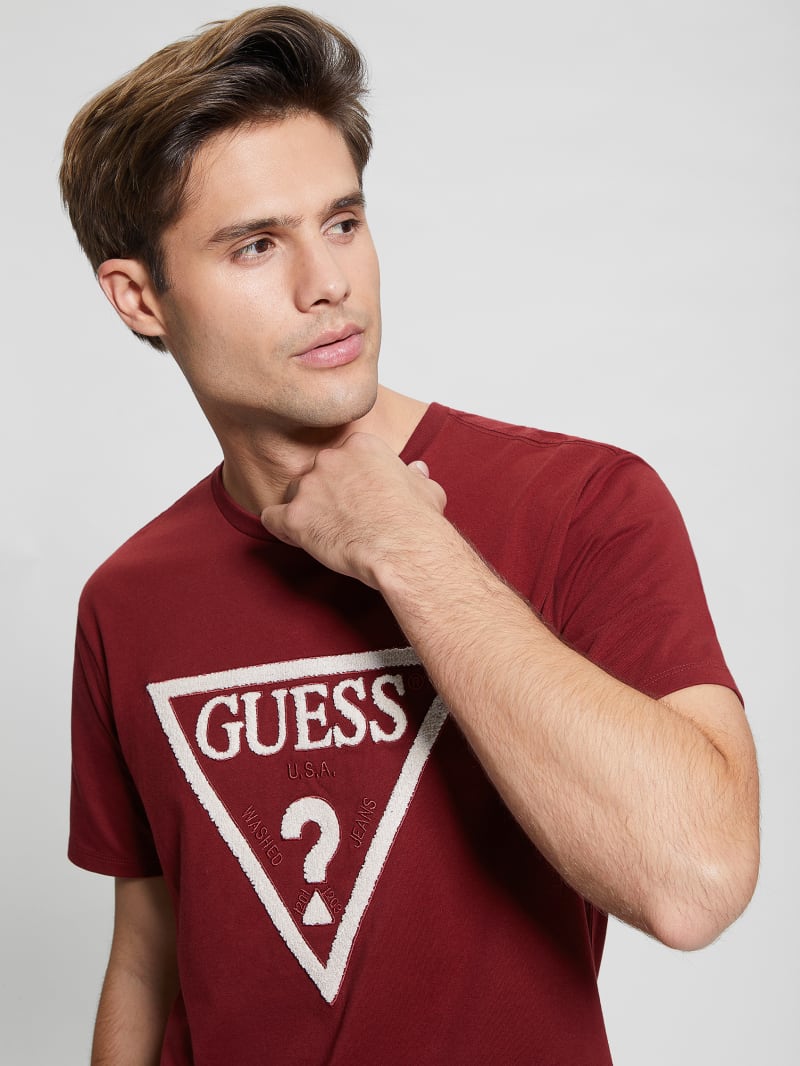 Guess Eco Embroidered Logo Tee - Vino