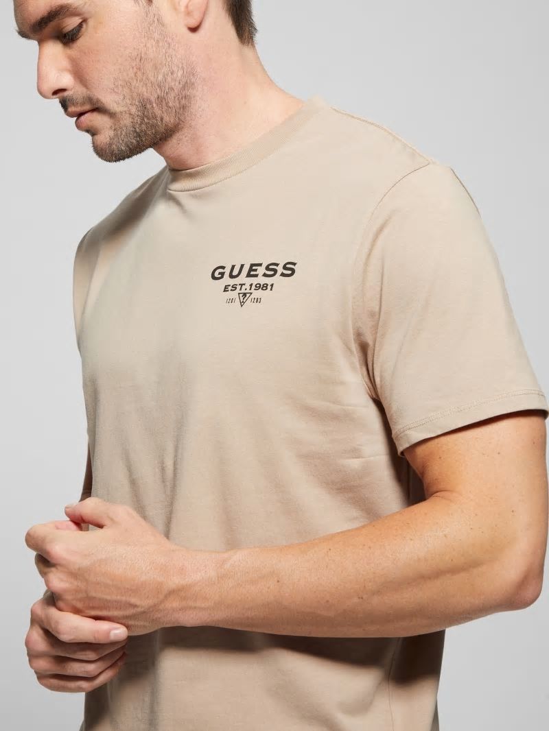 Guess Eco Signature Tee - Neutral Sand