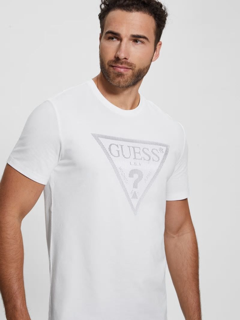 Guess Eco Triangle Crewneck Tee - Pure White