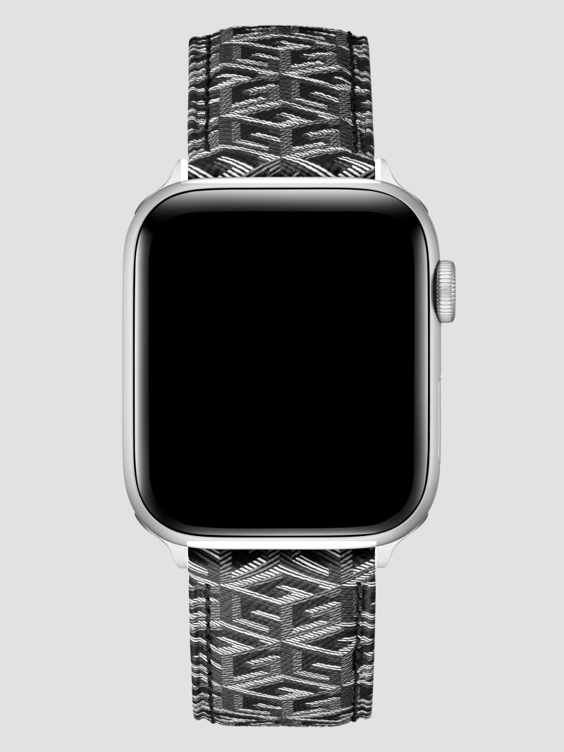 Guess G-Cube Gray Leather 42-44 mm Band for Apple Watch® - Black
