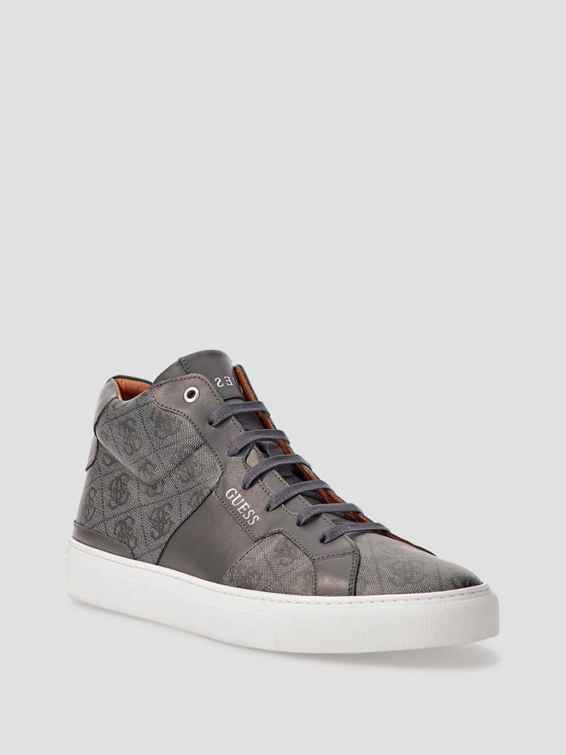 Guess Ravenna Logo Mid-Top Sneakers - Gray