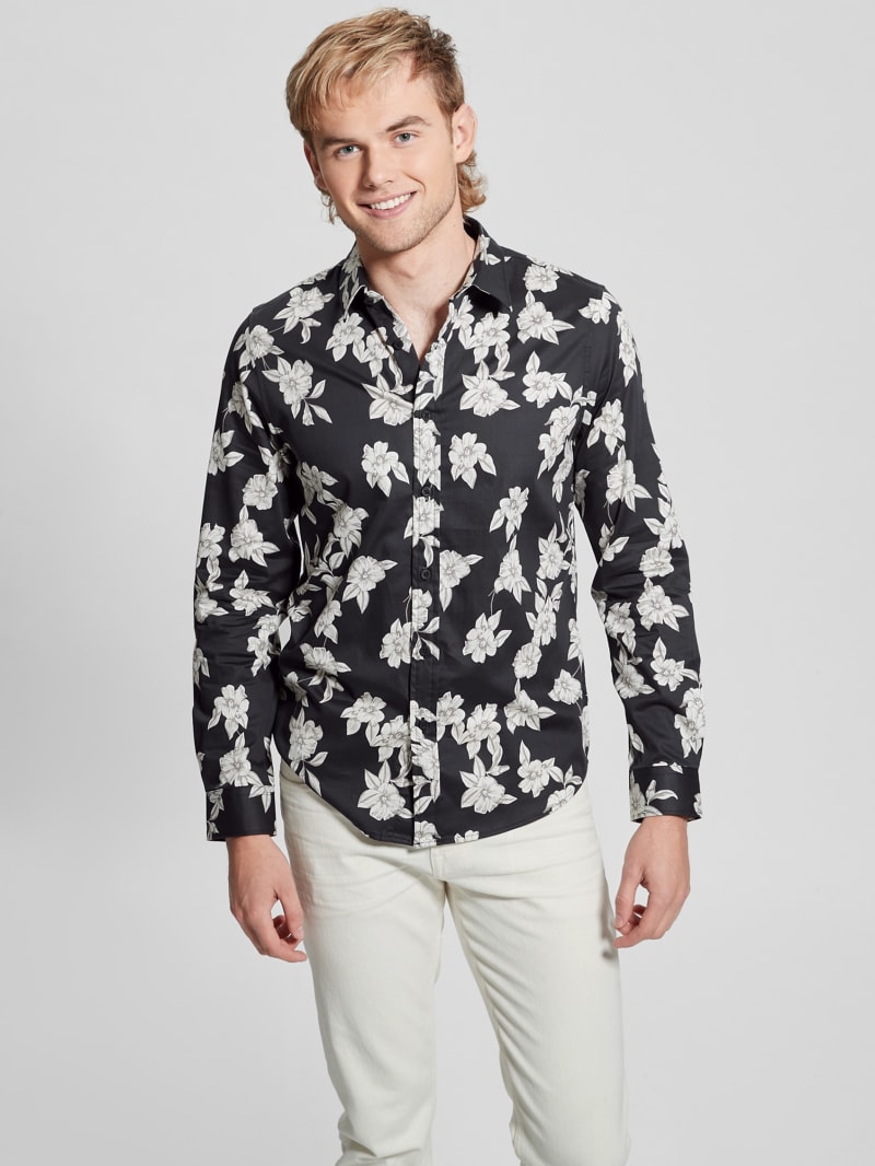 Guess Luxe Magnolia Shirt - Falling Magnolia Black