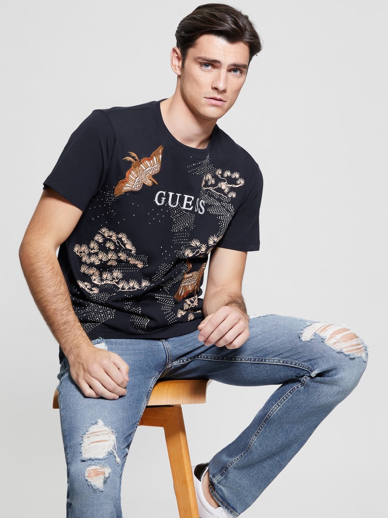 Guess Eco Logo Bird Tee - Bleu éLéGant