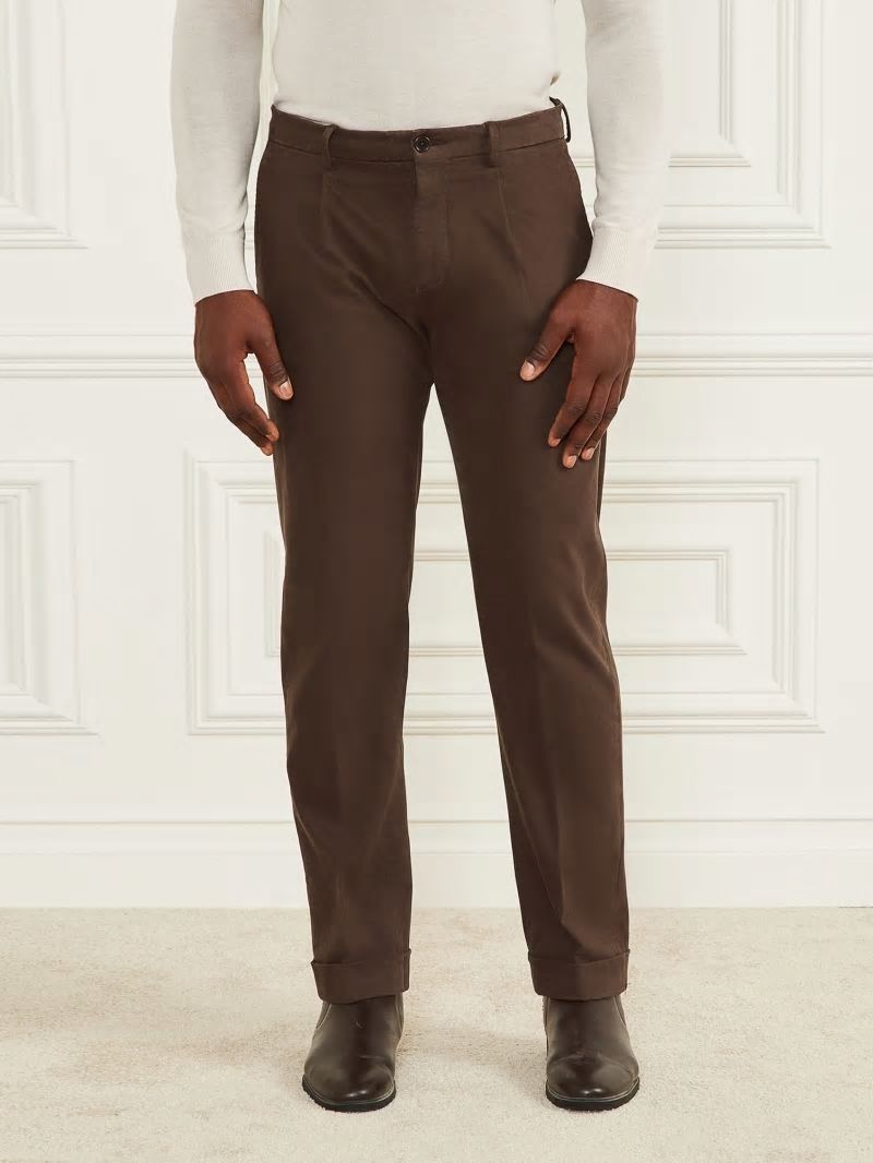 Guess Ethan Twill Roll-Up Chino Pant - Chocolate Brownie