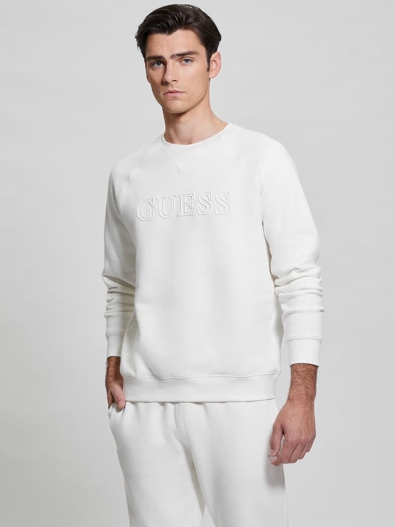 Guess Eco Aldwin Logo Sweatshirt - Blanc/Scuffy