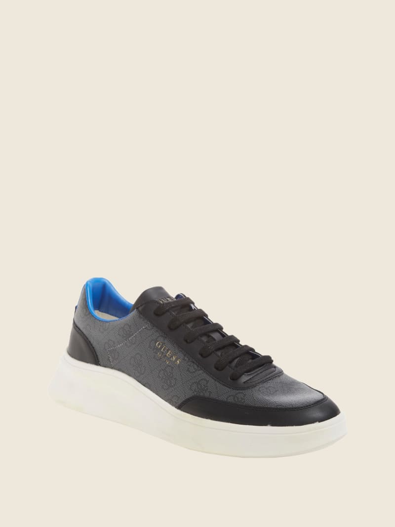 Guess Dolo Logo Low-Top Sneakers - Black Patent