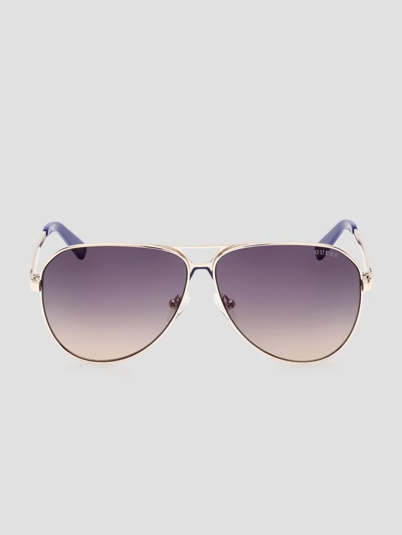 Guess Metal Aviator Sunglasses - Purple