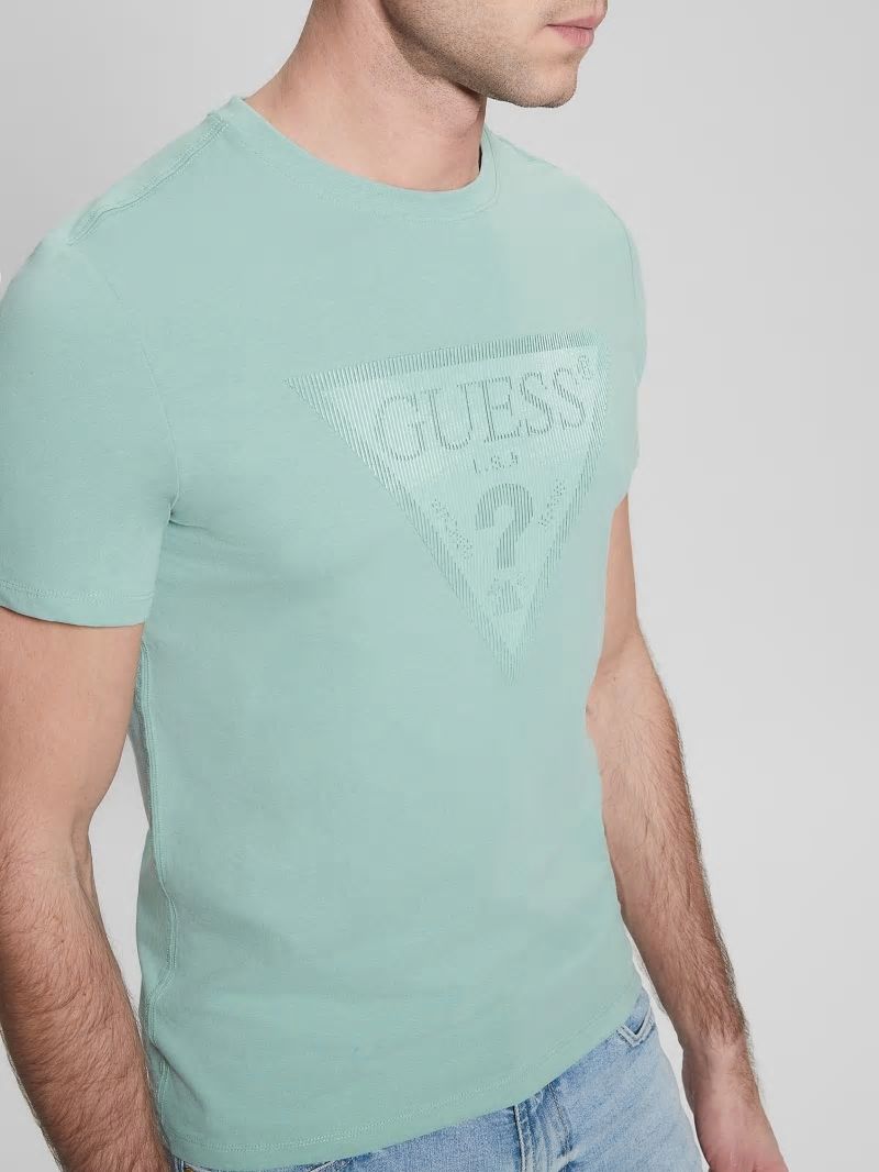 Guess Eco Triangle Crewneck Tee - Lagoon Fog