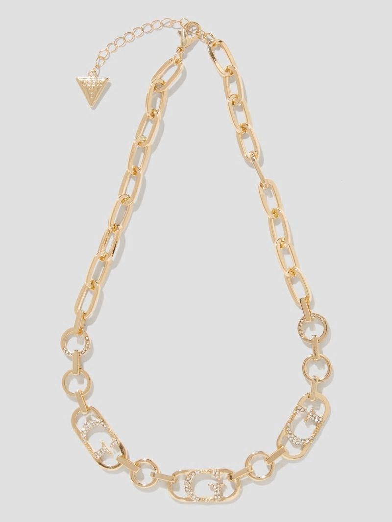 Guess Gold-Tone G Logo Statement Necklace - Gold