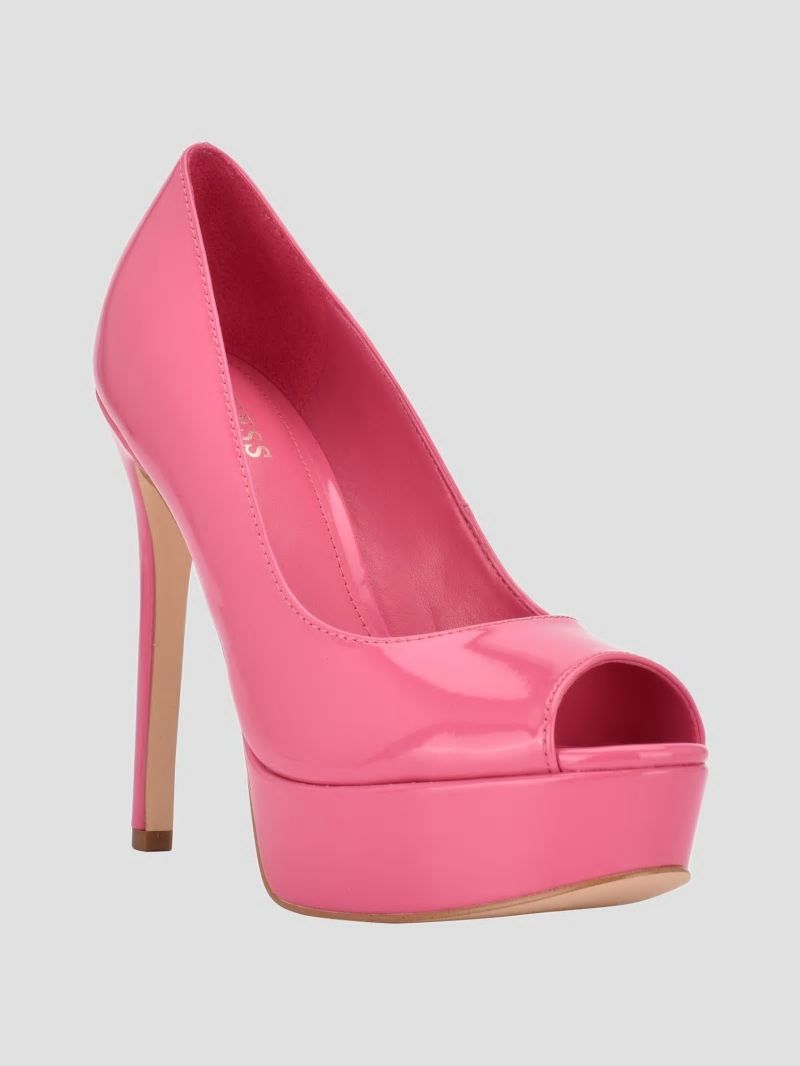 Guess Cacei Peep-Toe Stiletto Heels - Medium Pink