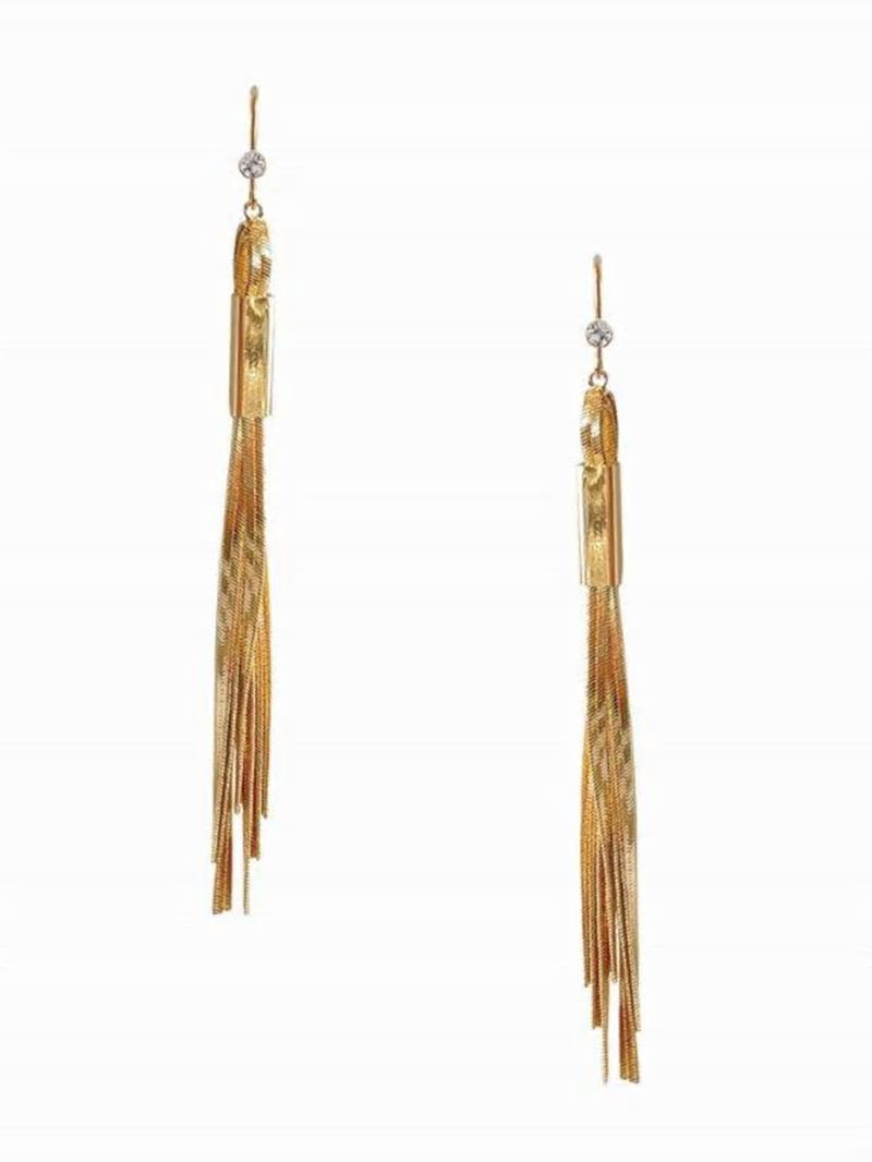 Guess Gold-Tone Snake Chain Linear Earrings - Gold