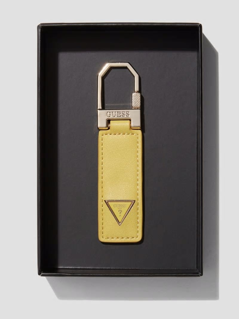 Guess Faux-Leather Key Ring - Yellow