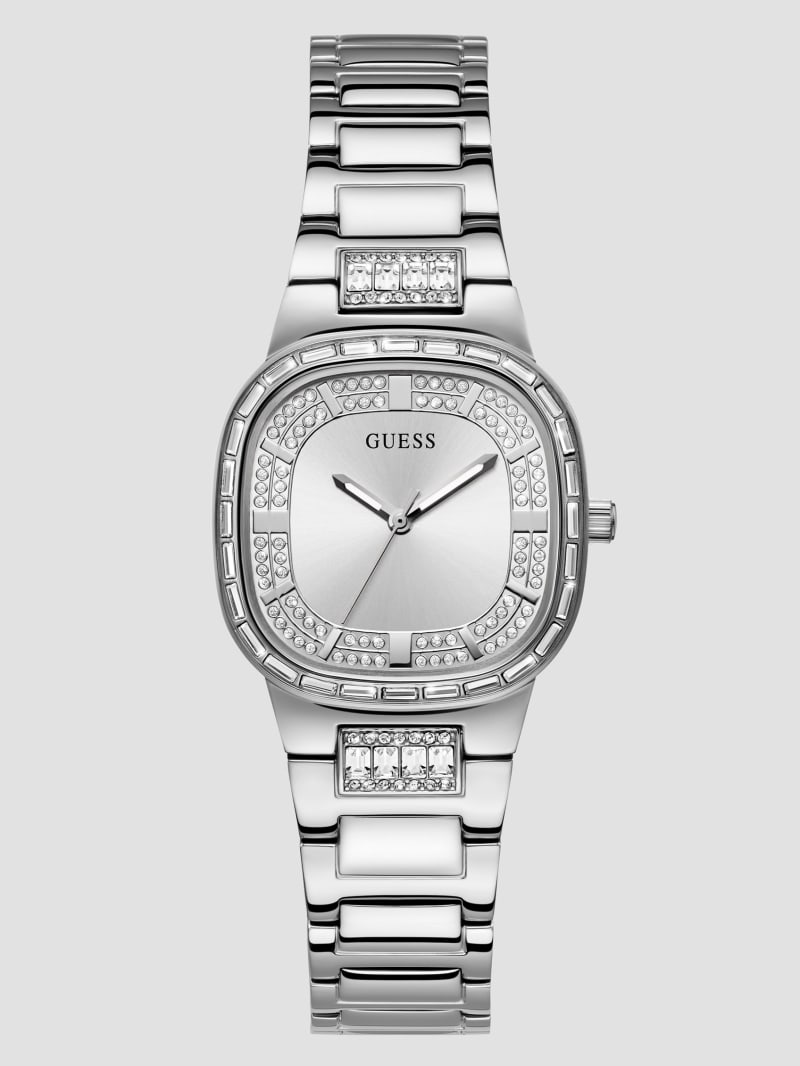 Guess Silver-Tone and Crystal Analog Watch - Silver