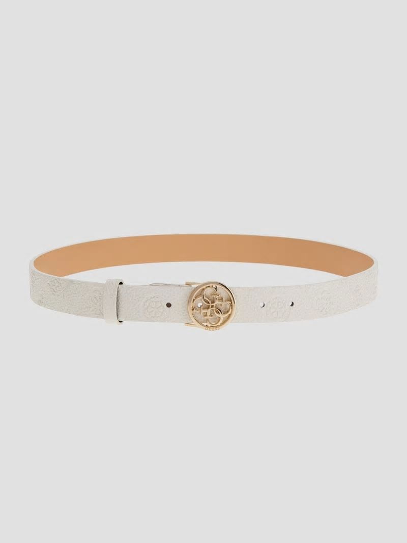 Guess Peony Faux-Leather Belt - White
