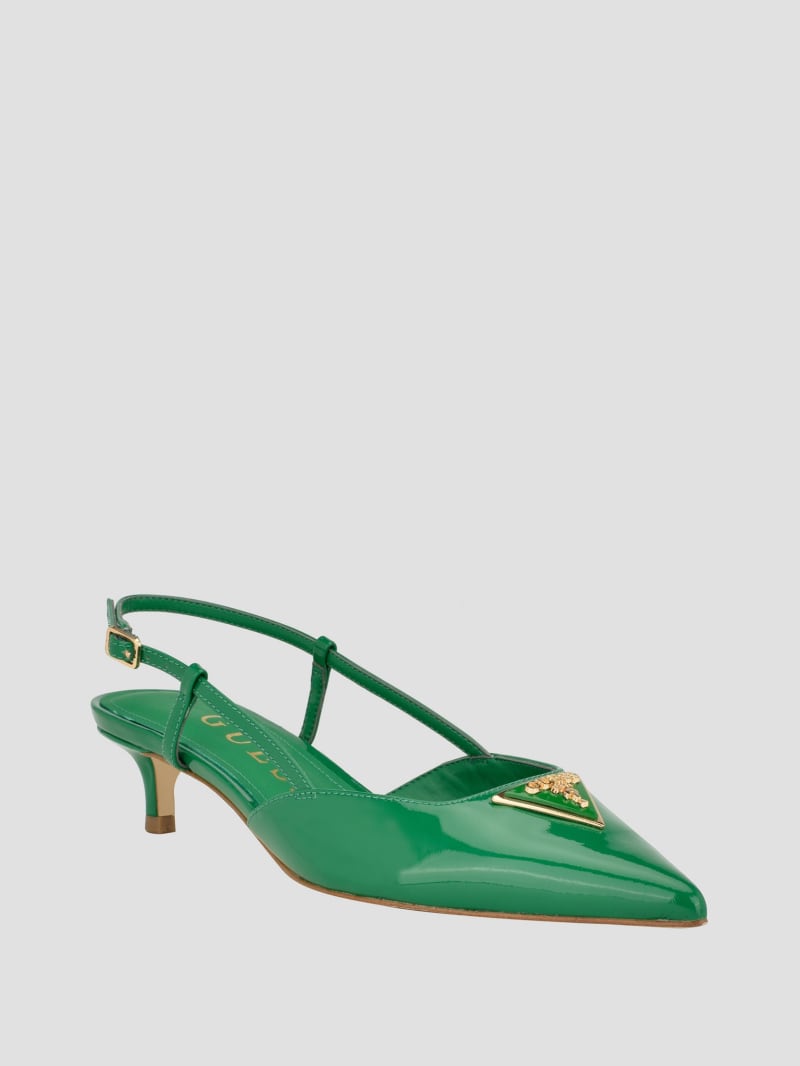 Guess Jesson Triangle Kitten Heels - Medium Green 310