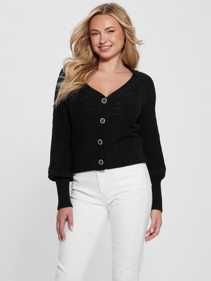 Guess Eco Brielle Cardigan Sweater - Black