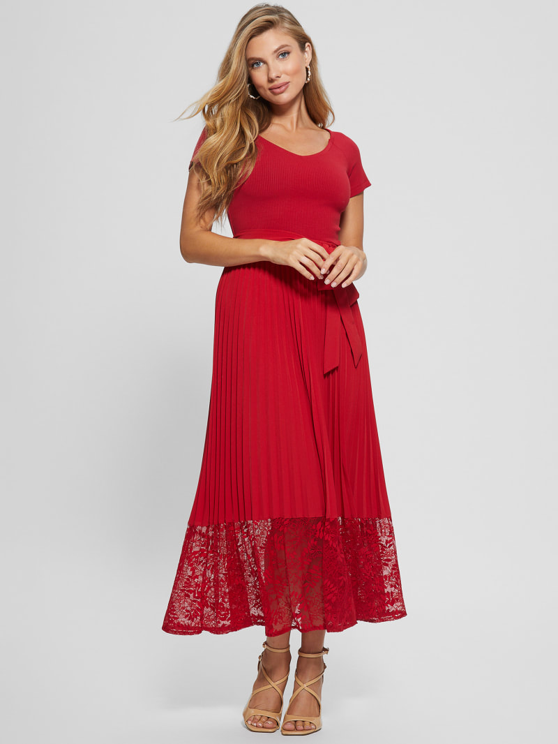 Guess Eco Tiana Off-the-Shoulder Dress - Chili Red