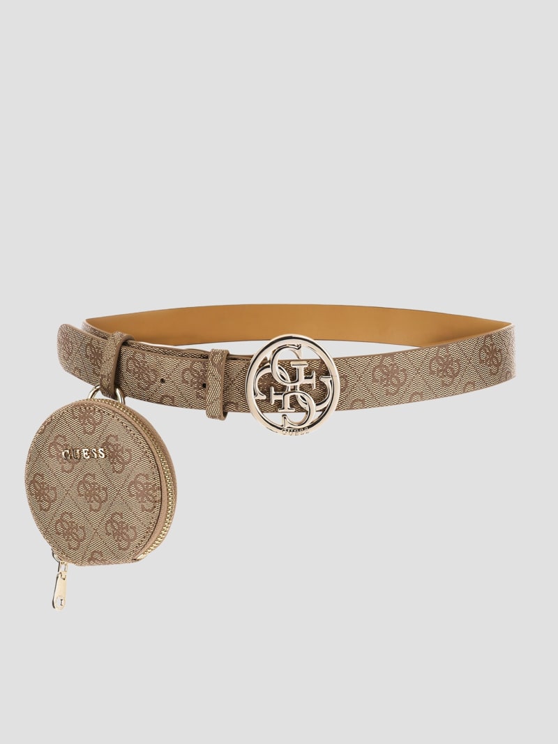 Guess Belt and Keyring Gift Set - Latte Logo